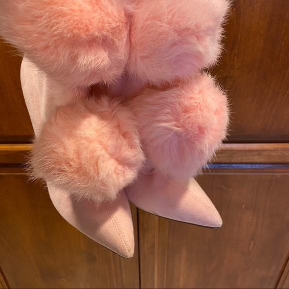 Pom Pom thigh high stiletto boots. Size 7 - Picture 3 of 4